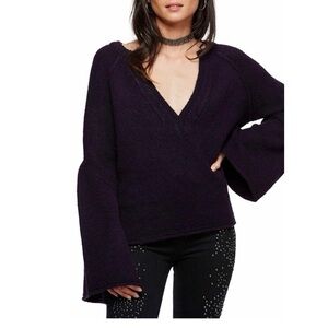 FREE PEOPLE Lovely Lines Bell Sleeve Sweater XL